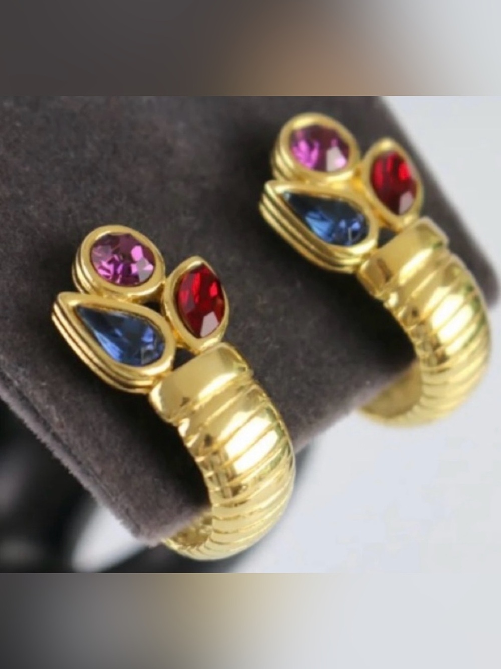 GIVENCHY Vintage Gold Tone Clip-On Earrings RARE!